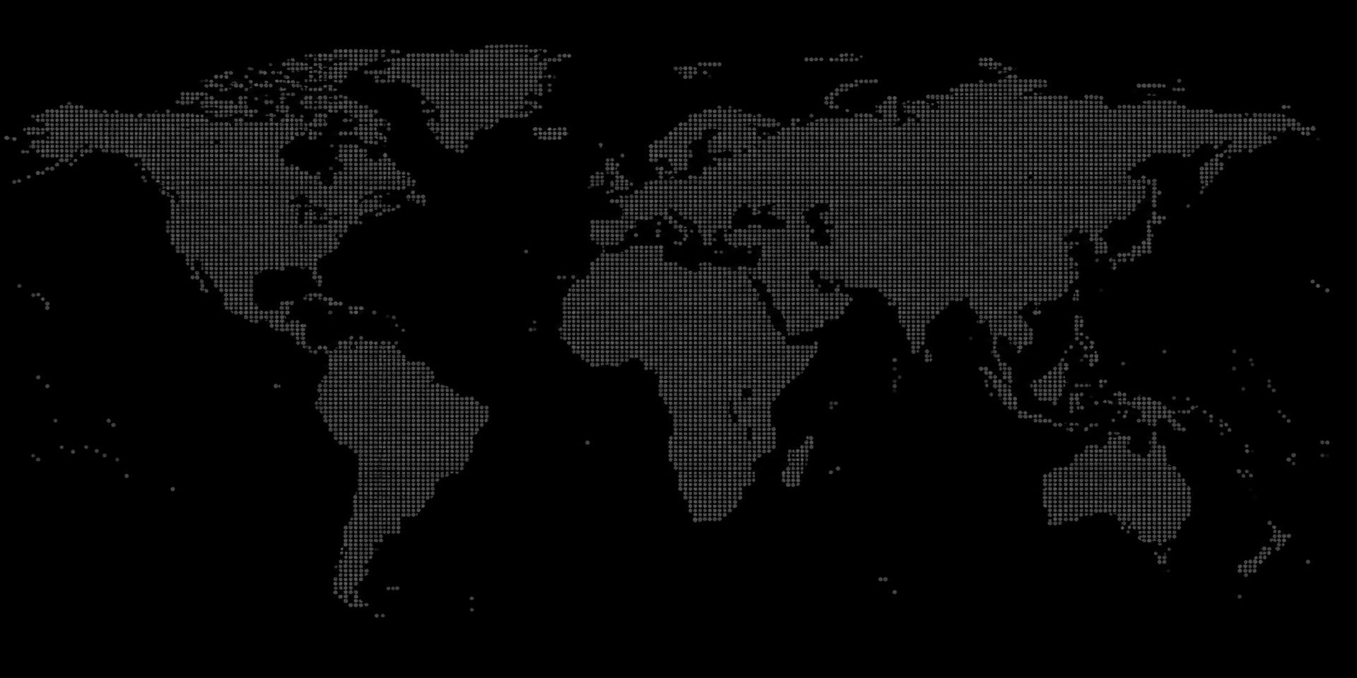 World map with real entries and labeled demo locations